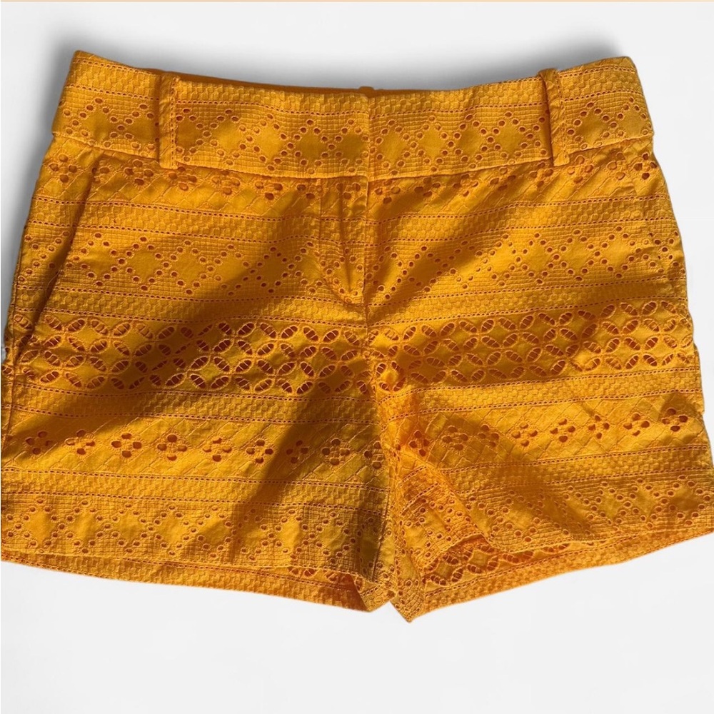 SOLD LOFT Yellow High Waist Shorts with Eyelet Design